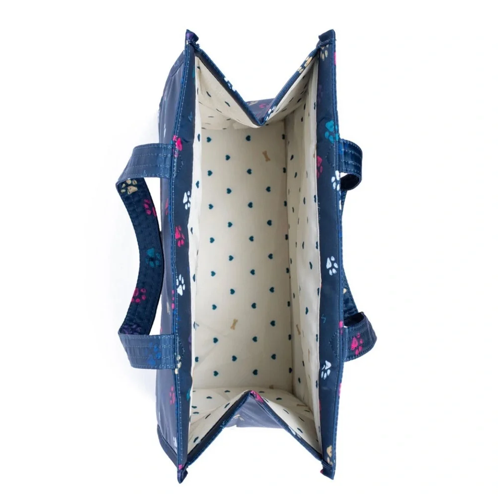 🐾 NWT Lug Runner 1 piece Tote in Paws Navy 🐾 - Picture 2 of 4